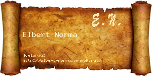 Elbert Norma névjegykártya